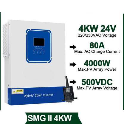 Hybride Zonne-omvormer – Solar Inverter – Zonne-omvormer Met Batterij – MPPT Omvormer – Off-Grid Omvormer – 4 kW Vermogen – Wifi Monitoring