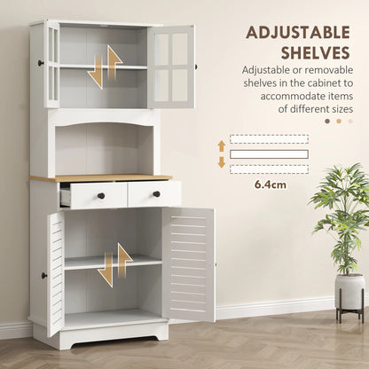 Keukenkast – Keukenmeubel – Buffetkast – Ovenkast – Magnetronkast – MDF & Spaanplaat – Verstelbare Planken – Antikantelbeveiliging - QUORE