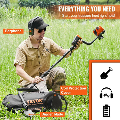 Metaal Detector - Professionele -Met LCD-scherm -7 Modi - Verstelbare hoogte - 10 inch zoekspoel - Volwassenen en Kinderen