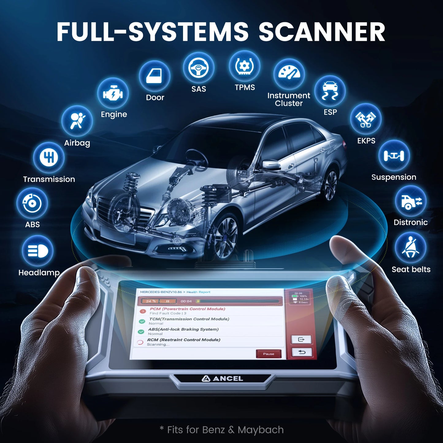 Autodiagnosetool – Foutcode Scanner – OBD2 Scanner – Auto Diagnoseapparaat – Systeemscanner – 5 Inch Touchscreen – Draadloze Wifi Updates - Alleen voor Ford