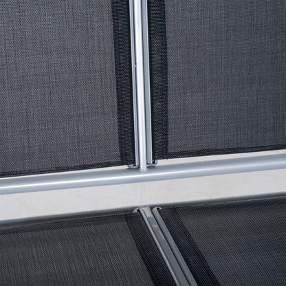 Tuinschommel - Schommelbank - Hangbank - 3 Persoons - Verstelbare Rugleuning - en Zonnescherm - 240kg Draagkracht - Ademend Textilene - Weerbestendig - Metalen Frame - Outdoor - 171x108x154 cm - voor Balkon - Tuin of Terras - Zwart