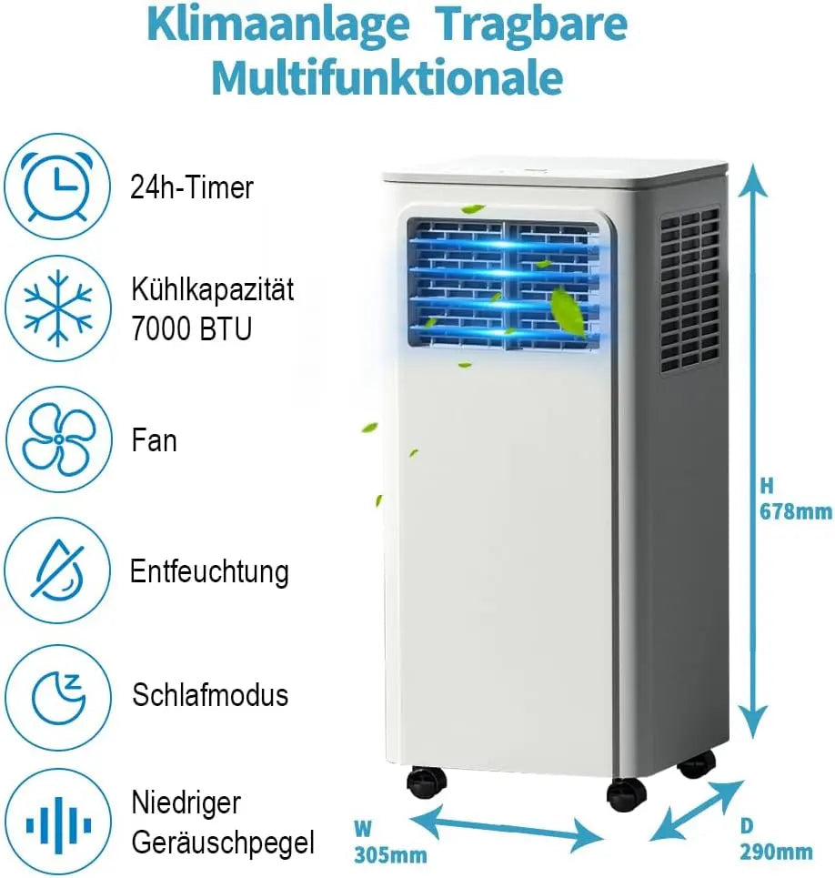 Mobiele Airconditioner – Mobiele Airco – Verkoeler – Ontvochtiger – Ventilator – 54 m³ – 3-in-1 Functie