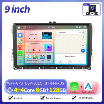 Inefala 7/9 Inch 6+128G CarPlay Android Auto Car Radio for VW Volkswagen Golf 5 6 Touran Passat B6 Polo Jetta Sharan Seat Skoda