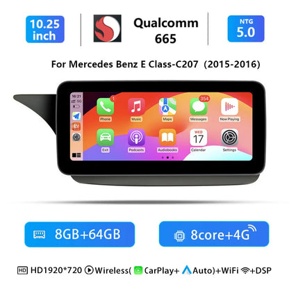 Multimedia Systeem – Auto Entertainment – Navigatiesysteem – Touchscreen Display – Autoradio – 10,25 Inch IPS Scherm – Wireless CarPlay & Android Auto – 8GB RAM 128GB Opslag