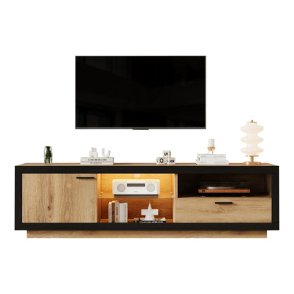 TV-Meubel – TV-Kast – Entertainmentmeubel – Tv-Stand – LED-Verlichting Met Smartphonebediening – Geschikt Voor Tv’s Tot 70 Inch - QUORE