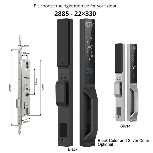 For Euro Mortise of 85/92 3D Face Recognition Smart Door Lock Tuya App Control IP68 Waterpoof Wifi Eletric Digital Smart Lock - QUORE