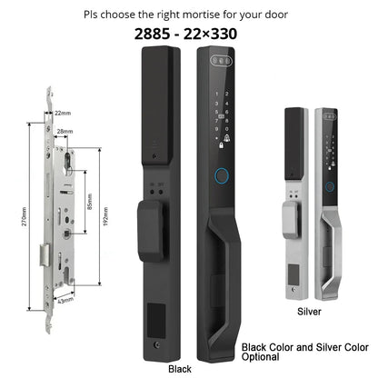 For Euro Mortise of 85/92 3D Face Recognition Smart Door Lock Tuya App Control IP68 Waterpoof Wifi Eletric Digital Smart Lock - QUORE