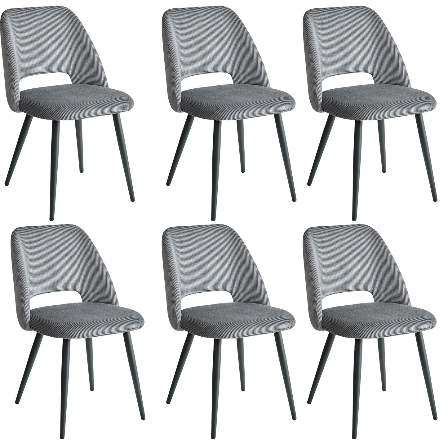 Set of 2/4/6 Stylish Corduroy Dining Chair - Soft Fabric Seat, Ergonomic Design, Suitable for Family Dining Space