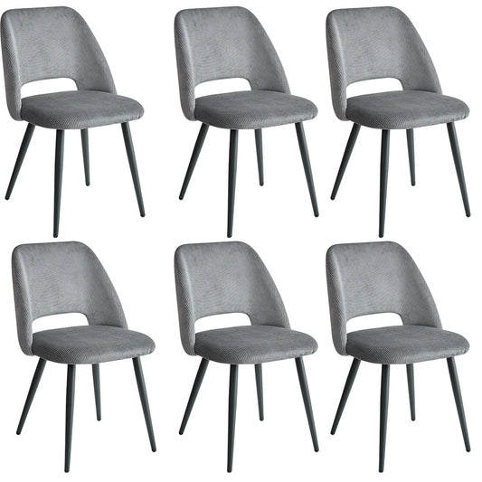 Set of 2/4/6 Stylish Corduroy Dining Chair - Soft Fabric Seat, Ergonomic Design, Suitable for Family Dining Space