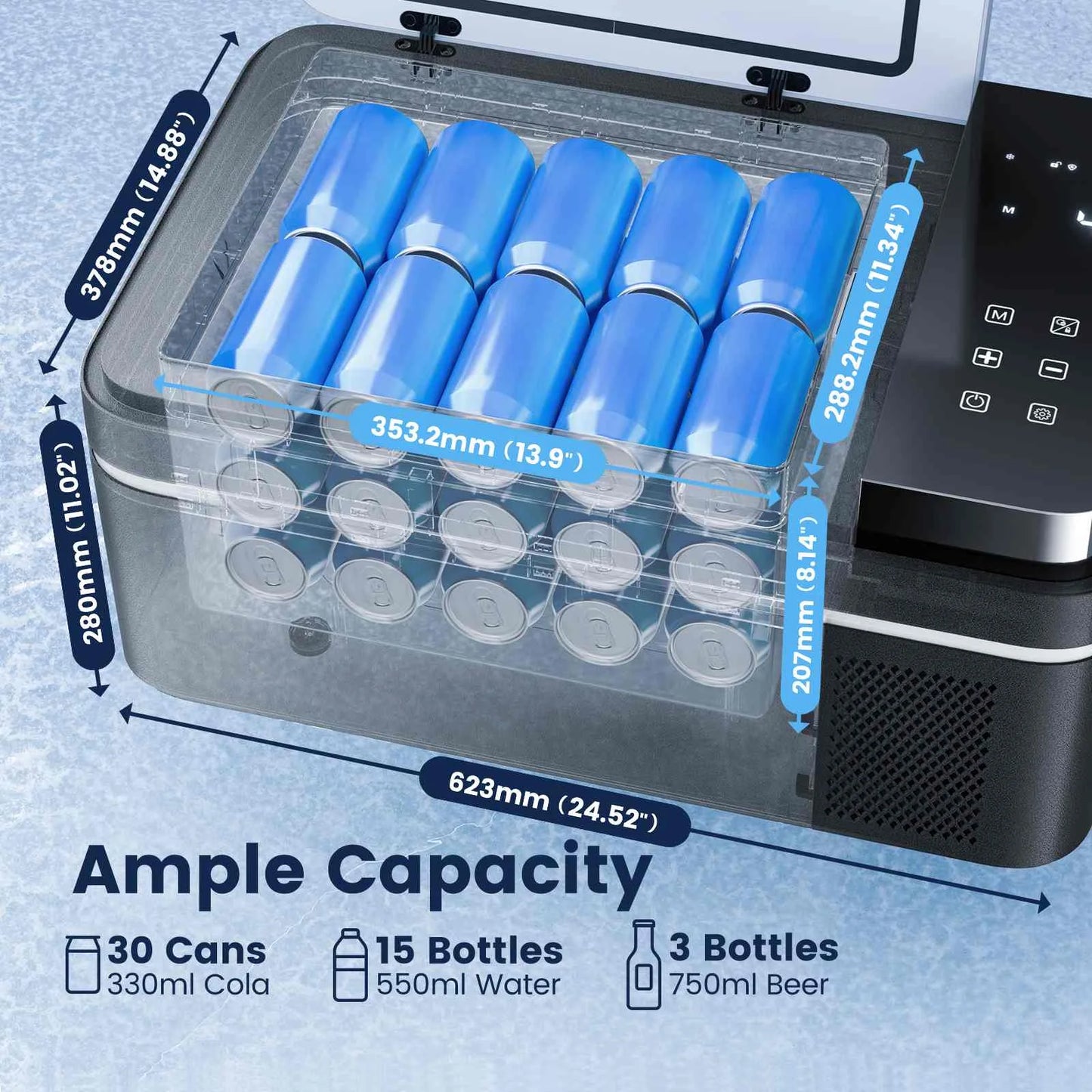 Auto Koelkast – Mini Koelbox – Draagbare Koelkast – Reis Koelkast – 21 Liter – Compact Formaat – Digitaal Display