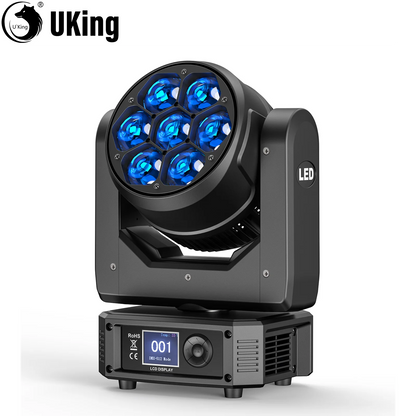 300W Moving Head DJ Licht – LED Verlichting – Podium Effectlamp – DMX Stagelicht – Geluidgestuurd – Elektronische Zoom – Robuuste Aluminium Behuizing – Master-Slave Functie – EU Stekker - QUORE