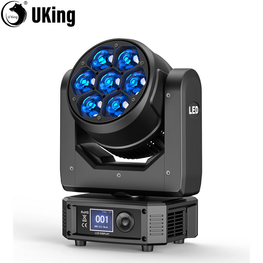 300W Moving Head DJ Licht – LED Verlichting – Podium Effectlamp – DMX Stagelicht – Geluidgestuurd – Elektronische Zoom – Robuuste Aluminium Behuizing – Master-Slave Functie – EU Stekker - QUORE