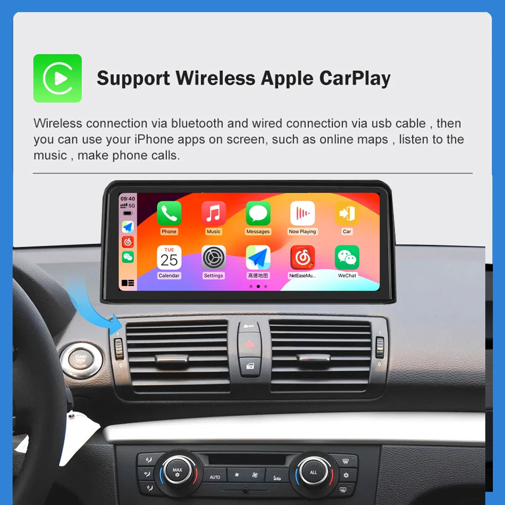 Multimedia Systeem – Autoradio Navigatie Unit – Touchscreen Interface – CarPlay Android Auto – CIC Cam Variant – 10,25 Inch HD Scherm – Draadloze Connectiviteit - QUORE