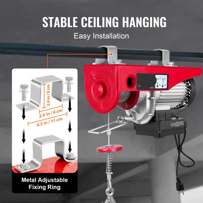 Takel - Lier - Winch - Kabeltakel - Elektrische - 600kg -  Draadloze Hijslier met Afstandsbediening voor Garage, Boot of Werkplaats - QUORE