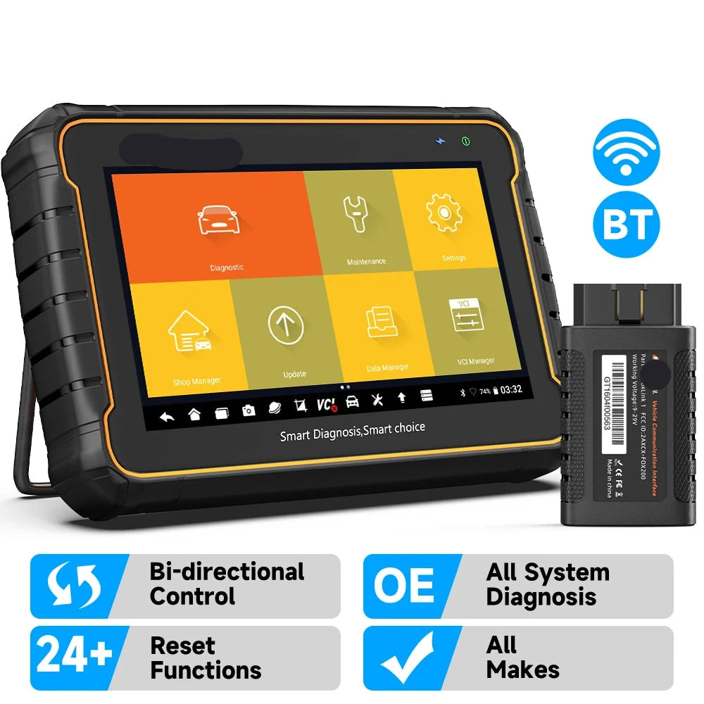 OBD2 Scanner - Diagnosecomputer - OBD - Volledig Systeem - en Actieve Test - 24+ Service Resetten - Draadloze - Bluetooth - Autodiagnose Tool - QUORE