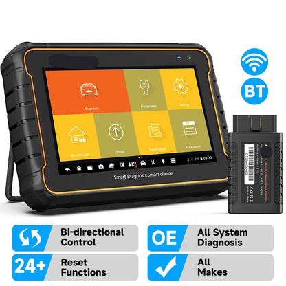 OBD2 Scanner - Diagnosecomputer - OBD - Volledig Systeem - en Actieve Test - 24+ Service Resetten - Draadloze - Bluetooth - Autodiagnose Tool - QUORE