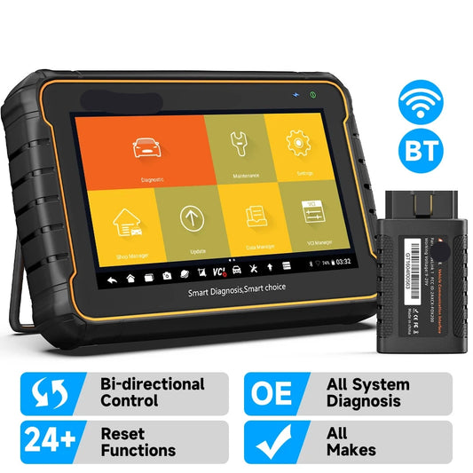 OBD2 Scanner - Diagnosecomputer - OBD - Volledig Systeem - en Actieve Test - 24+ Service Resetten - Draadloze - Bluetooth - Autodiagnose Tool - QUORE