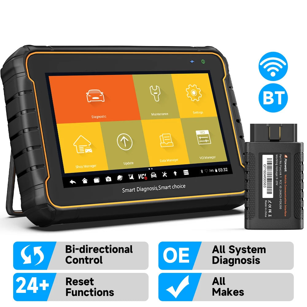 Diagnosetool Auto – OBD Scanner – Auto Scanner – Auto Diagnose – 7-Inch Touchscreen – All-System Scan – Wifi Updates - QUORE