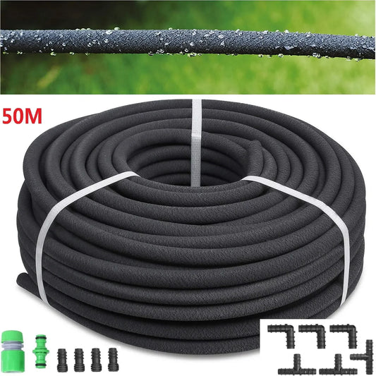 Tuinslang – Druppelirrigatieslang – Irrigatieslang – Waterslang – Besproeiingsslang – 50 Meter Lengte – Waterbesparend & Duurzaam