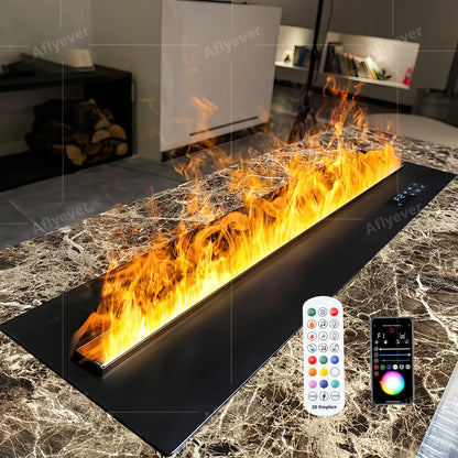 Waterdamp Gashaard – Elektrische Haard – Inbouwhaard – Sfeerverwarming – Decoratieve Kachel – 2000mm – App & Afstandsbediening – 3D Meerkleurige Vlammen