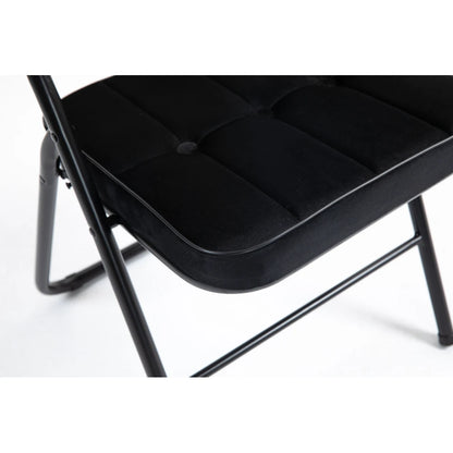 Klapstoel – Vouwstoel – Campingstoel – Opvouwbare Stoel – Eettafelstoel – Roestvrijstalen Frame – Fluwelen Bekleding