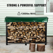 Firewood Rack - Firewood Rack - Indoor Wood Storage - Wood Storage - Wood Rack - Indoor Firewood Rack - Firewood Storage - Firewood Rack - Outdoor Firewood Rack - 8ft - Steel Stand - 1300 lbs Firewood Log Holder - Black