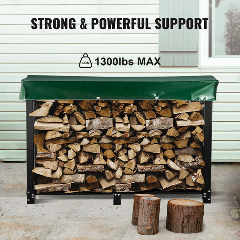 Firewood Rack - Firewood Rack - Indoor Wood Storage - Wood Storage - Wood Rack - Indoor Firewood Rack - Firewood Storage - Firewood Rack - Outdoor Firewood Rack - 8ft - Steel Stand - 1300 lbs Firewood Log Holder - Black