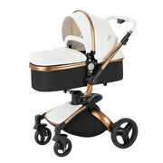 Babywagen - Buggy - Inklapbare Buggy - Opvouwbare Buggy - Inklapbare Buggy New Born - 3 in 1 -BabyWalker- Lichtgewicht Ba voor Pasgeboren Baby - Wit