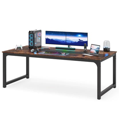Houten Bureautafel – Werktafel – Eettafel – Vergadertafel – Gametafel – 180 Cm – Waterbestendig – Driehoekige Versteviging - QUORE