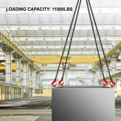Hijsketting - Ketting - Stalen Ketting - Hijsbanden - Heft 5 Ton 4M - Met 4 Benen Haken en Versteller G80 Gelegeerd Staal