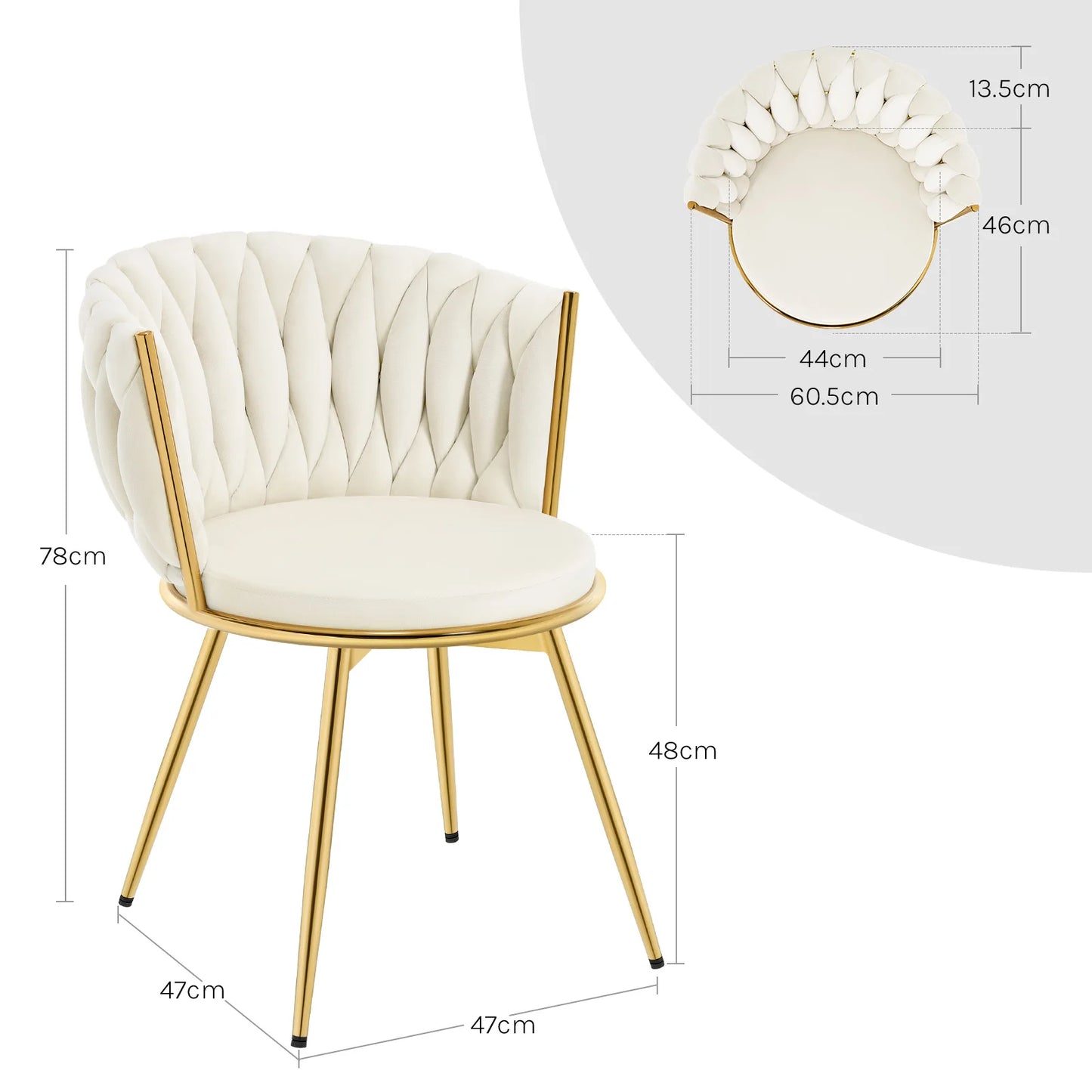Draaibare Eetkamerstoelen – Comfortabele Stoelen – Velvet Bekleed – Metalen Frame – 360° Draaibaar – Stevige Rugleuning