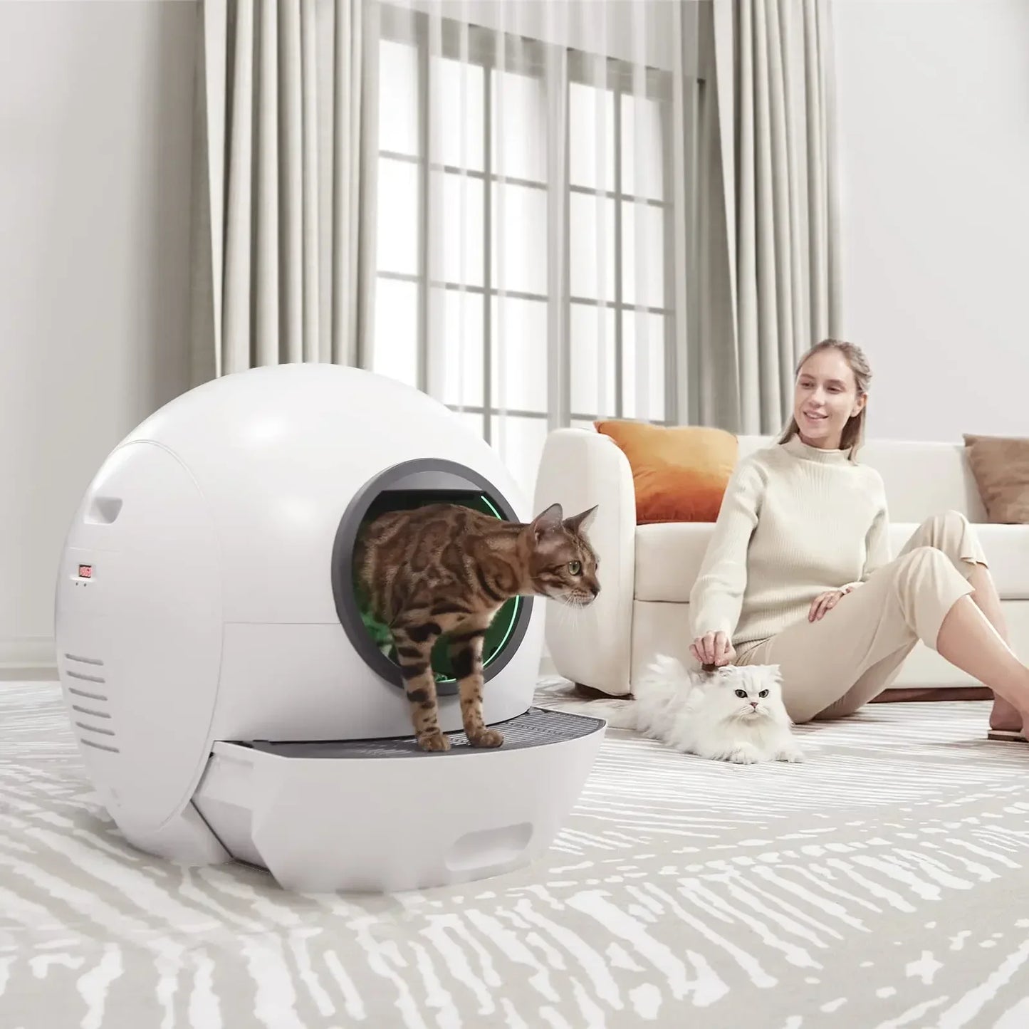 Slimme Kattenbak - Automatische Kattenbak - Zelfreinigende Kattenbak - Kattenbak - 60L - Extra Grote - Geurcontrole - voor Katten