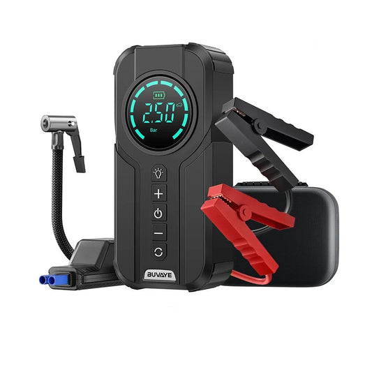 Buvaye - Jumpstarter for Car - Jump leads - Jump starting - 1000A - 12V - Jumpstarters - Powerbank 8400mah - Black