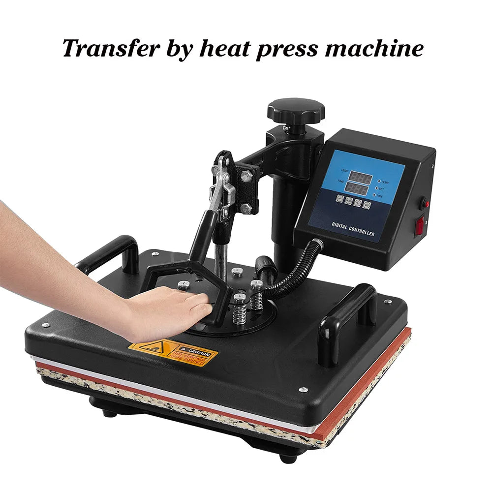 7-In-1 Hittepers – Textielpers – Mokkenpers – Pettenpers – Platenpers – Groot Werkoppervlak 29x38 Cm – Instelbare Druk