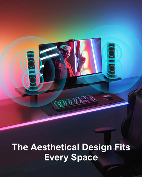 Soundbar - 2-in-1 - 4.1ch Soundbar for TV - Stereo - BT 5.3 - 200 W - Speakers - Speaker cables - Speaker - Black