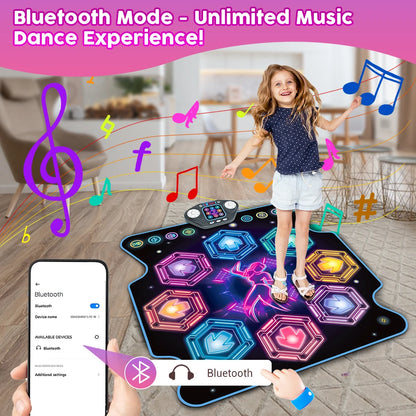 Dansmat voor kinderen – 27 niveaus – 8 LED-toetsen – Bluetooth – 5 spelmodi – Ingebouwde muziek – vanaf 3 jaar