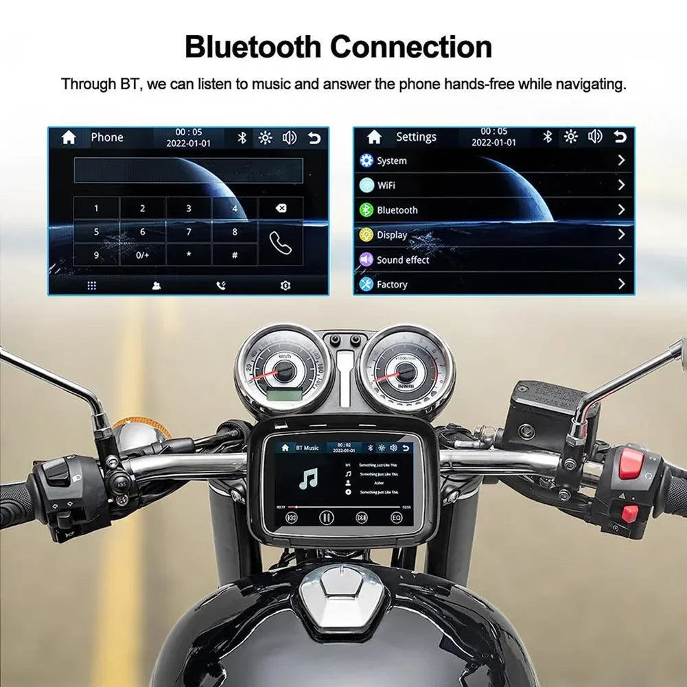 Motorfiets GPS – Motornavigatie – Draadloze Navigatie – Motorhouder – Scherm – 5 Inch HD Touchscreen – Waterdicht IPX7