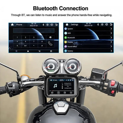 Motorfiets GPS – Motornavigatie – Draadloze Navigatie – Motorhouder – Scherm – 5 Inch HD Touchscreen – Waterdicht IPX7