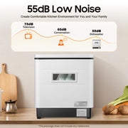 Vaatwasser - Vrijstaand - Slimme tafel-vaatwasser - Bestekmandje - voor thuiskeuken - Draagbaar - Aanrecht - Automatische vaatwasser - 220V - 1500W - Capaciteit 41-60L - Wit