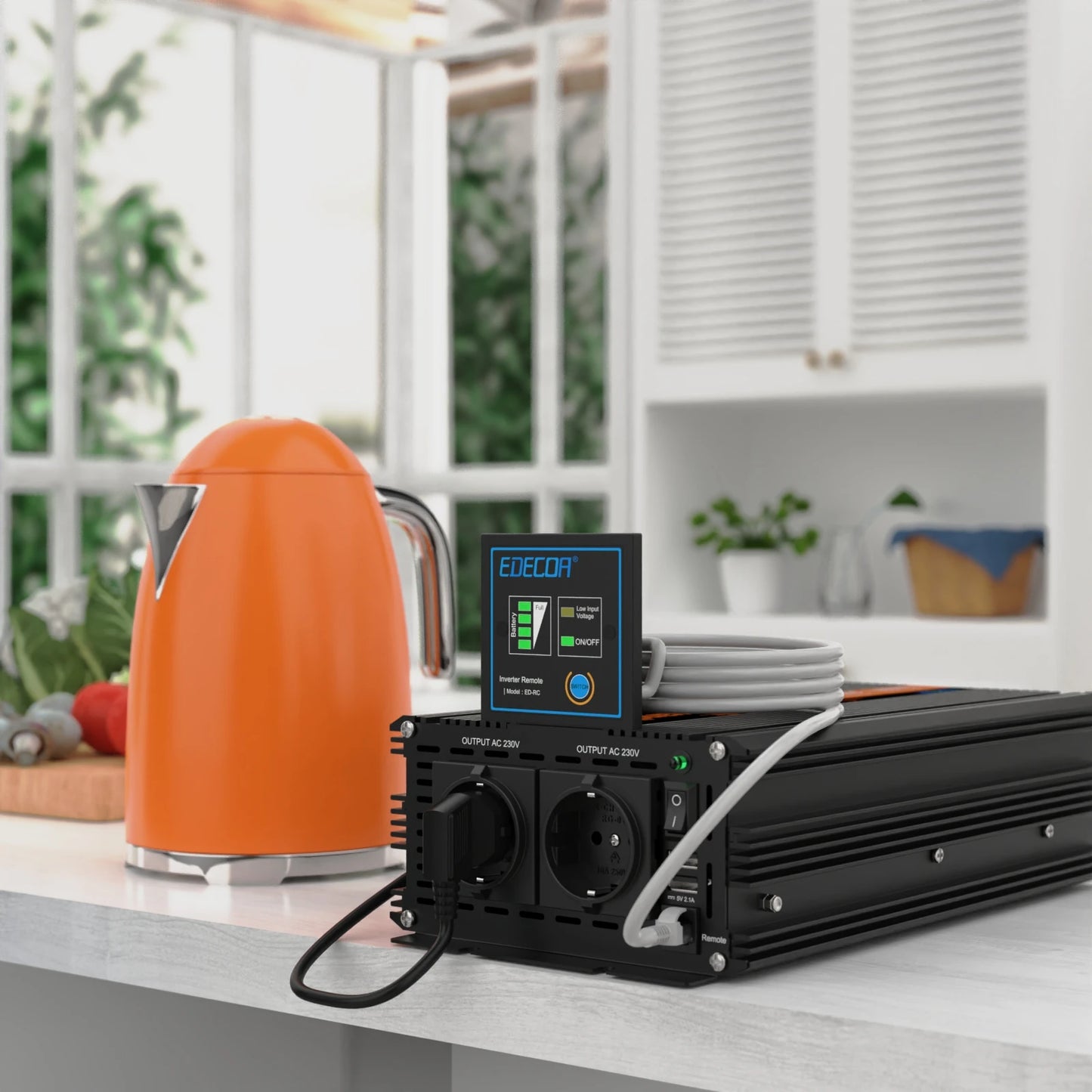 Omvormer – 12V Naar 230V – Stabiele Wisselspanning – Noodstroom – Kamperen – 2500W – 12V - Dubbele USB