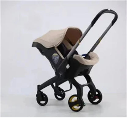 Kinderwagen - Babywagen - Wandelwagen - 4-in-1 - Opvouwbaar - Lichtgewicht Reisbuggy - Verstelbare Zitting - en Zonnescherm - Kinderen tot 20 kg - Khaki