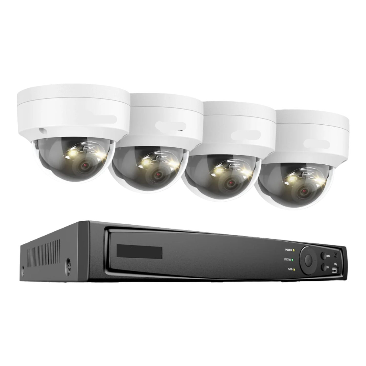 Complete 8-Kanaals Beveiligingscamera Set – Camerabewaking – Beveiligingssysteem – Cameraset – 12MP Haarscherp – Bewegingsdetectie Met Slimme Herkenning - Build-in HDD: 1T - 4 Camera’s