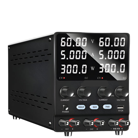 Labvoeding - Laboratorium Voeding - Power Supply - Powerbank - 60V 5A - 220V - Dual Output - Instelbare - Dubbele Uitgang – Precisie DC Voeding voor Testopstellingen & Elektronica