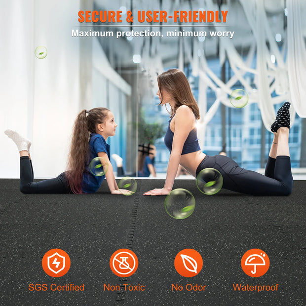 Trainingsmat - Fitnessmat - Fitnessmat - Yogamat - Dikke Gym Vloermatten - 1/2 inch Dik - Waterdicht - EVA Schuim & Rubber Bovenkant - In elkaar grijpende Trainingsvloermatten - 25PCS
