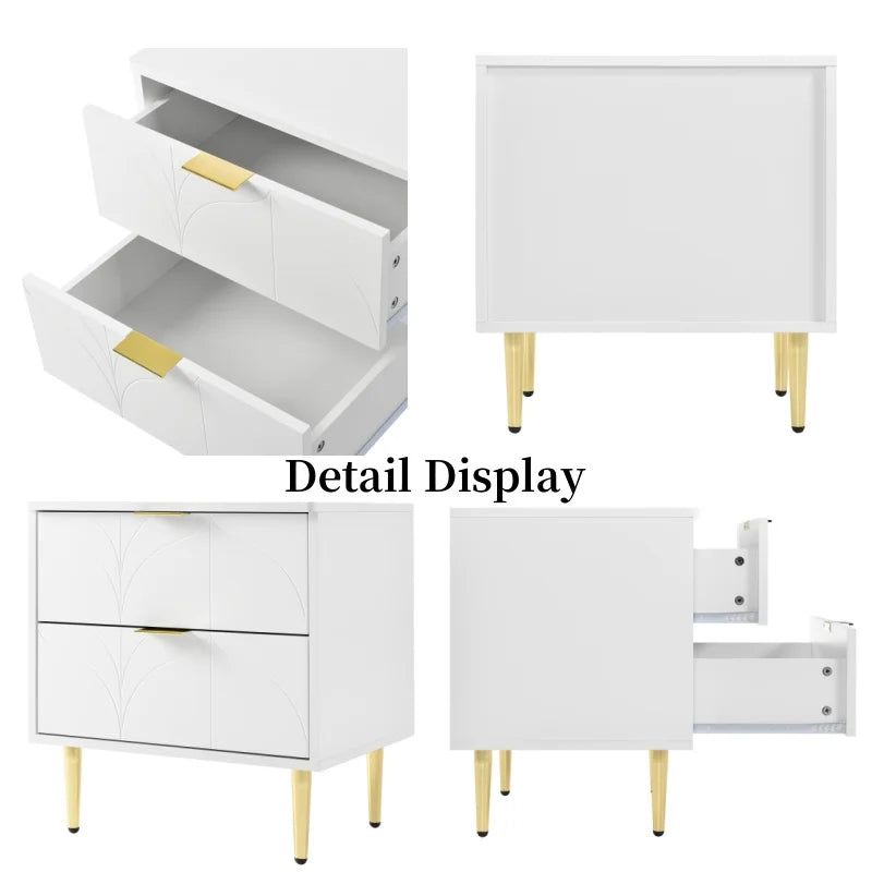 Nachtkastjes – 2 Stuks - Bedkastjes – Slaapkamerkasten – Opbergmeubel – Geruisloze Lade - 50 x 40 x 58 cm - Wit