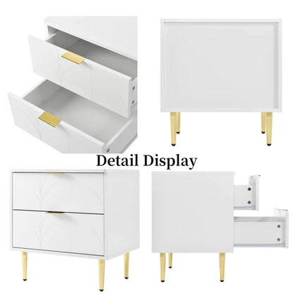 Nachtkastjes – 2 Stuks - Bedkastjes – Slaapkamerkasten – Opbergmeubel – Geruisloze Lade - 50 x 40 x 58 cm - Wit