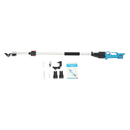 Elektrische Snoeischaar – Snoeigereedschap – Takkenknipper – Tuinschaar – Lithium Snoeischaar – Telescopische Steel 1,44-2m – SK5 Stalen Bladen 0-25mm – Blauw - QUORE