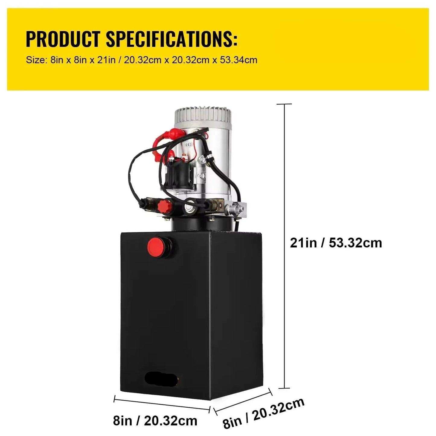 Hydraulische Pomp - Dumptrailerpomp - Hydraulisch Apparaat - 12V DC - 12 Quart Stalen Olie Reservoir - Dubbelwerkende Power Unit - 2 Werkingsstanden - Voor Dumptrailer, Truck Lift – Inclusief Afstandsbediening - Zwart