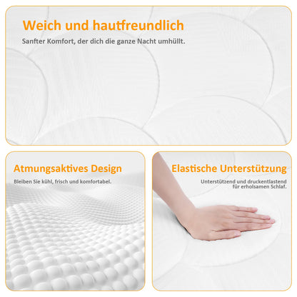 Pocket spring core mattress 22 cm - 7 zone mattress with comfort foam and stable support H4 - QUORE
