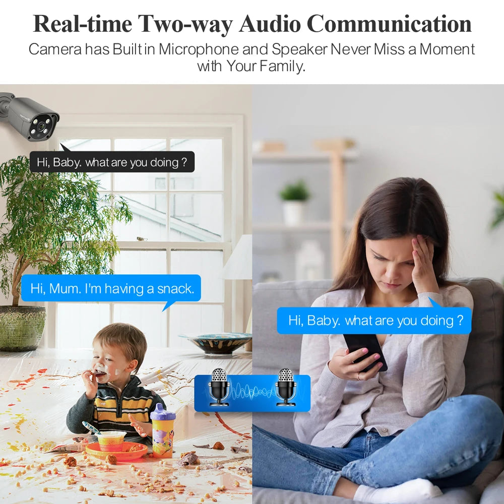 Techage 8CH 5MP 8MP Security Camera System 4K HD POE NVR Kit Two Way Audio Face Detect Outdoor Video Surveillance IP Camera Set - QUORE